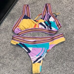 Colorful Striped Bikini Set